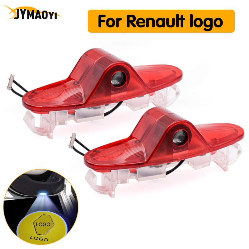 

2pcs led logo door lights laser projector light ghost shadow courtesy welcome lamp Luces emblem for Koleos Laguna Magane