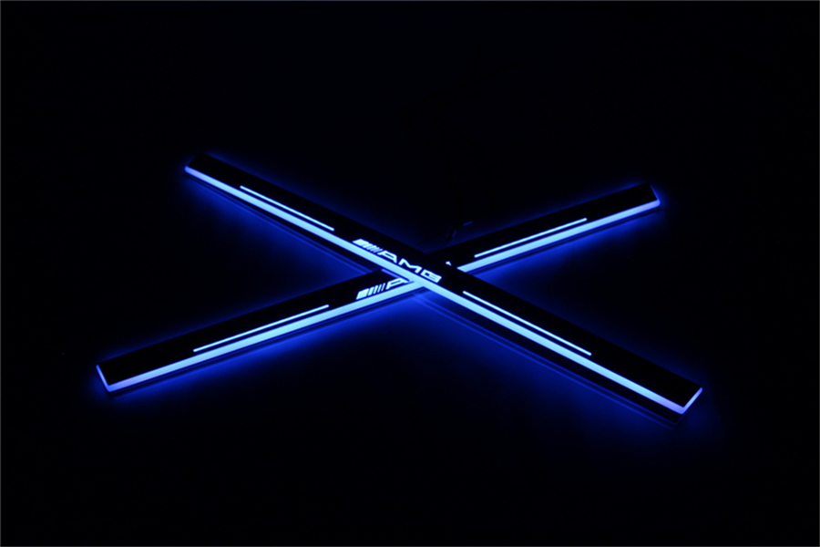 Acrylic Moving LED Welcome Pedal Car Scuff Plate Pedal Door Sill Pathway Light For Mercedes Benz W166 GL450 2014 2015-image-564863814