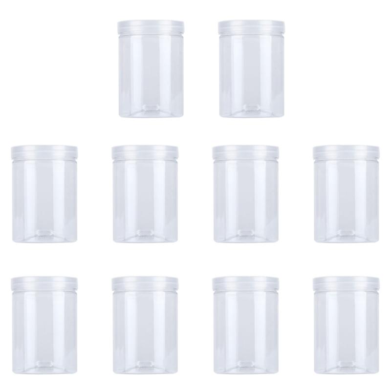 

10pcs Plastic Transparent Sealed Biscuit Flower Jars (Transaprent