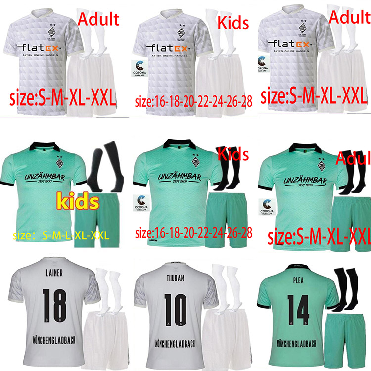 

new Borussia MÖNCHENGLADBACH soccer jersey men kids kit+socks Gladbach Monchengladbach jerseys 20 21 ZAKARIA PLEA THURAM FOOTBALL SHIRT, Blue
