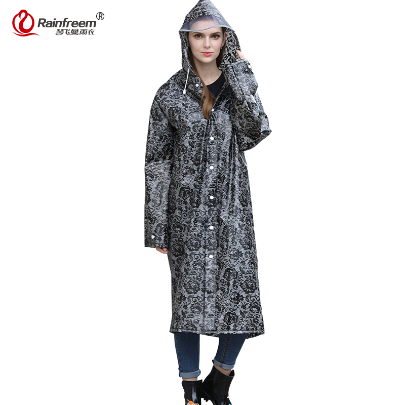 

Rainfreem 2020 Unique Design Light Weight Rainwear Lace Raincoat Women/Men Impermeable Plastic Transparent Rain Gear Poncho