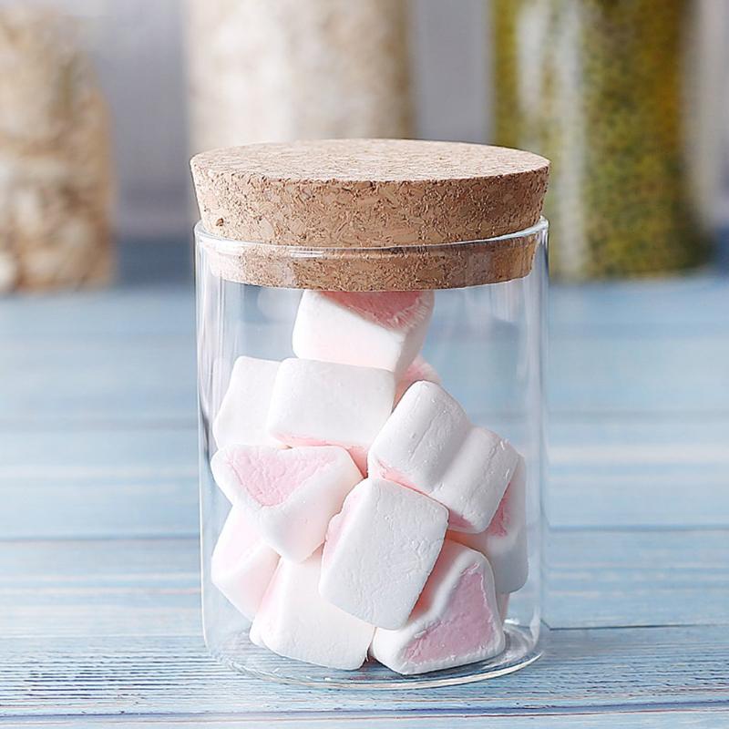 

High Borosilicate Glass Airtight Jars Straight Dried Fruit Storage Bottles Candy With Cork