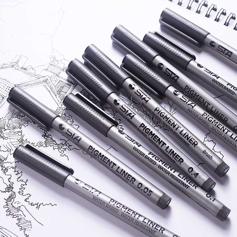 

1-Piece Pigment Liner Pigma Micron Ink Marker Pen 0.05 0.1 0.2 0.3 0.4 0.5 0.6 0.8 Different Tip Black Fineliner Sketching Pens