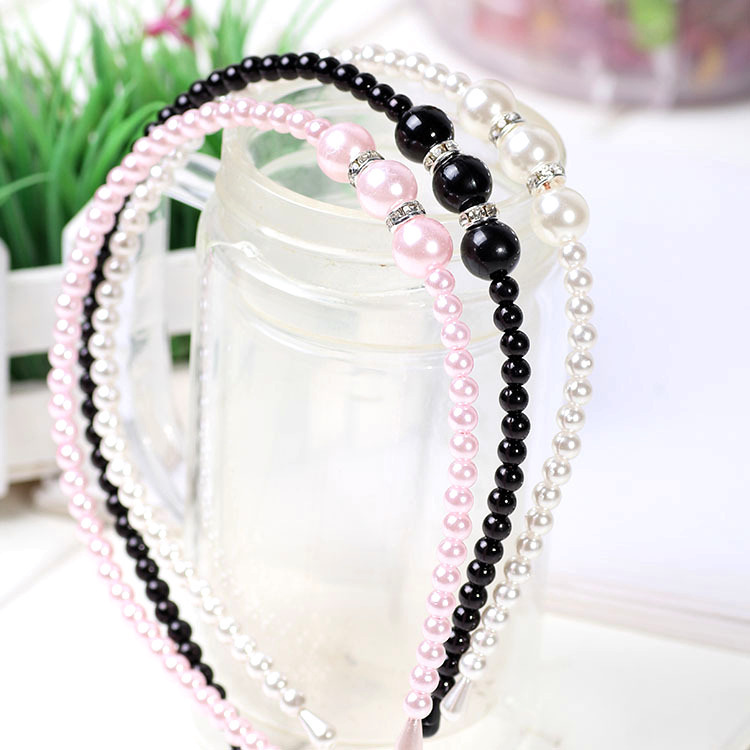 

New Bridal White Pink Pearl Headband Fashion New Headband Hair Accessories for Women Wholesale Fashion Student Jewelry