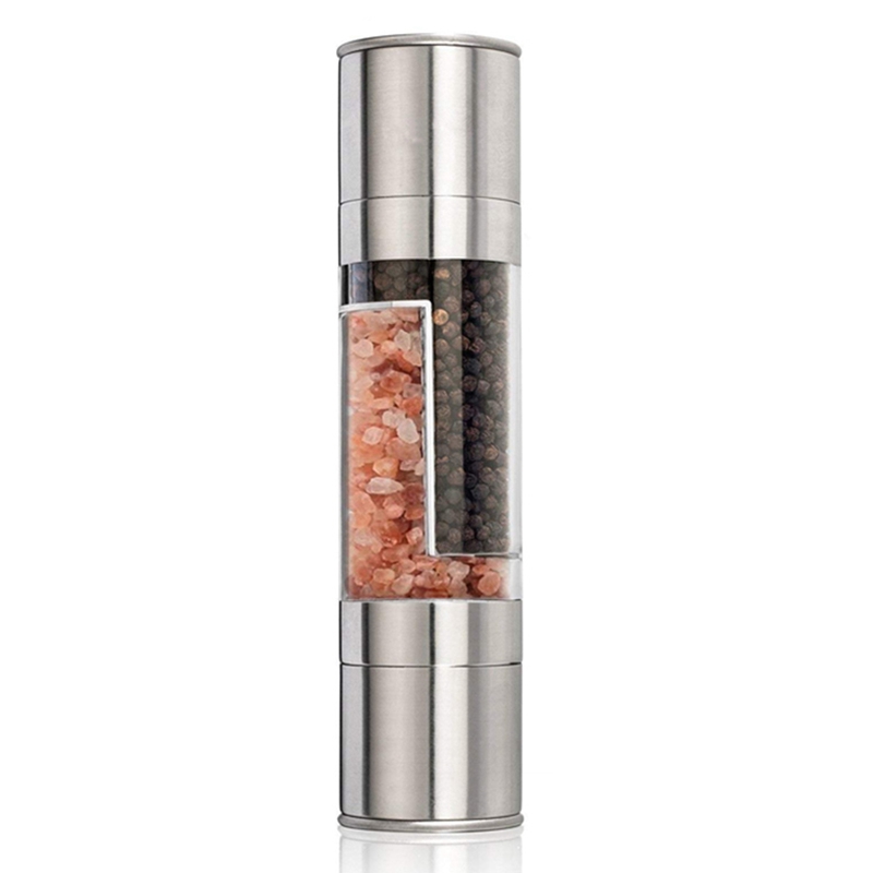 

2 in 1 Salt and Pepper Grinder Set Adjustable Ceramic Salt Pepper Mill Shakers Spice Seasoning Grinding Mechanism