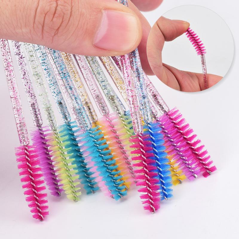 

New Good Quality Disposable 50Pcs Eyelash Eye Lash Makeup Brush Mini Mascara Wands Brush Eyelash Extension Tool