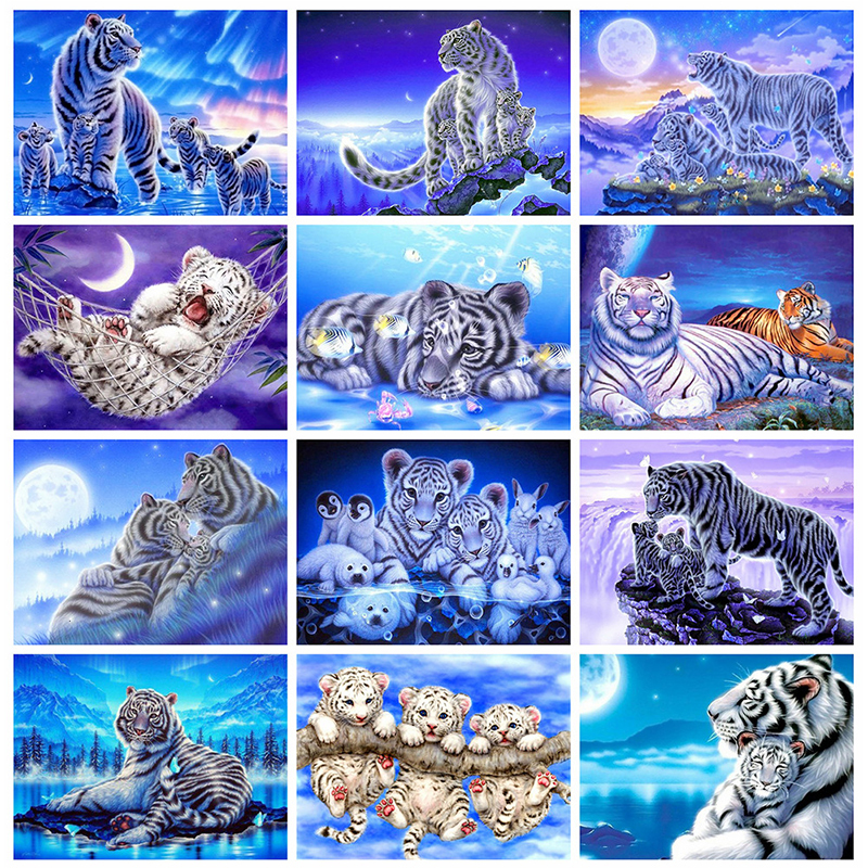 

5d Diamond Painting Full Drill Square Tiger Diamond Embroidery Rhinestones Cross Stitch Home Decor Gift