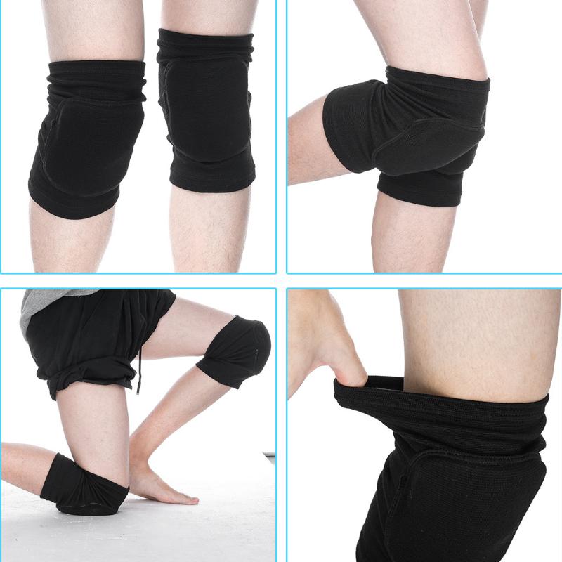 

2PC knee pad Soft Guards Brace Knee Pads for Dancers Yoga Football Pad Tennis Skating Workout breathable comfortable, Black