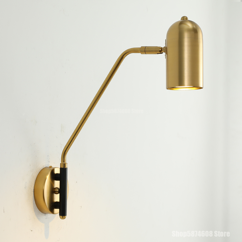 

Post-modern Golden Wall Lamp Dining Room Bedroom Bedside Living Room Study Corridor Aisle Decoration Wall Sconce Light Fixture