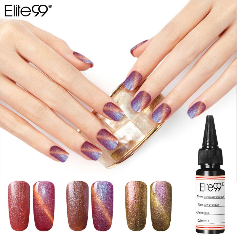 

Nail Gel Elite99 30ml Chameleon Cat Eye UV Polish Soak Off Magnetic Starry Varnishes Hybrid Art Enamel DIY, 3317-30ml