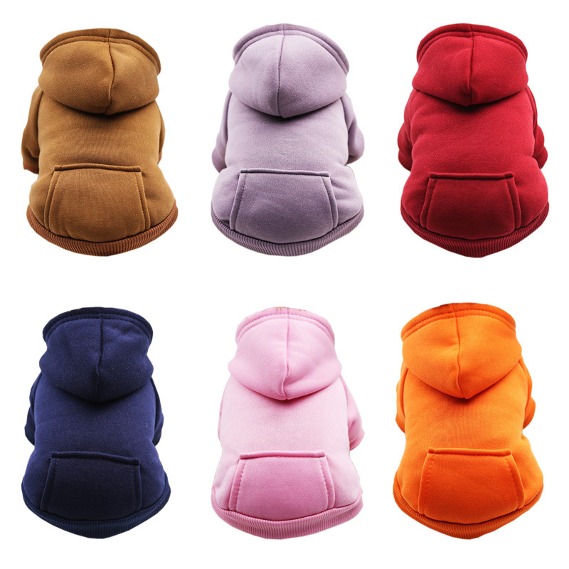 

PUOUPUOU Solid Hoodie Dog Clothes Winter Warm Pet Clothes For Dogs Coat Jacket Cotton Clothing For Dogs New Cute Pets Clothing, Purple