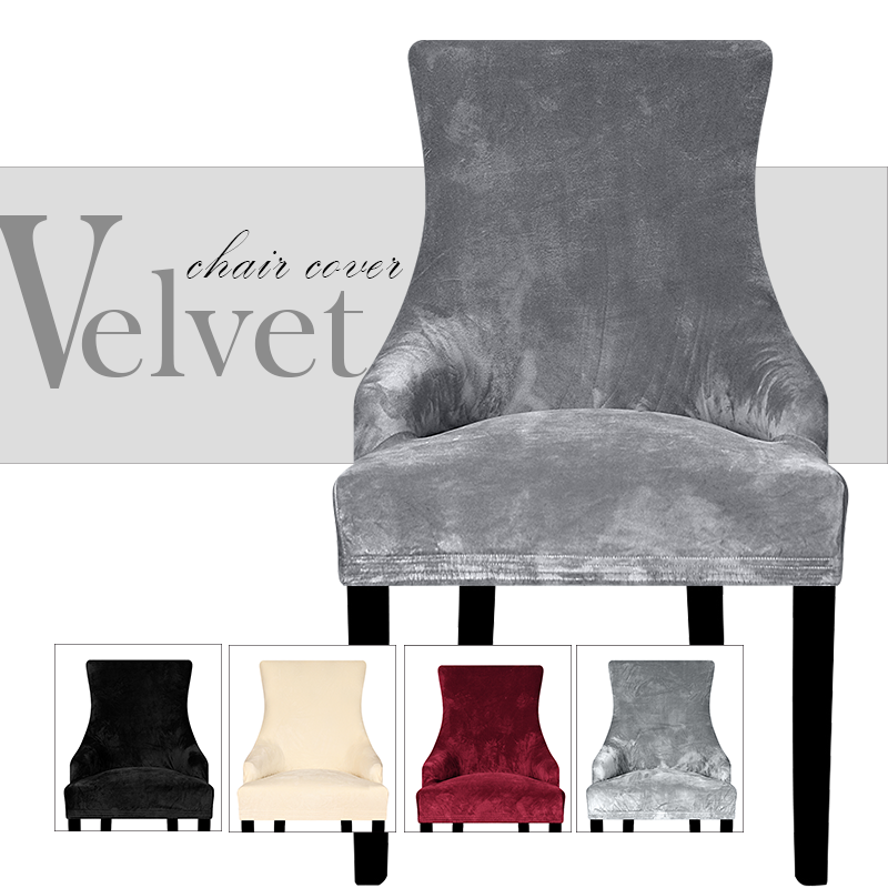 

Real Velvet Fabric Sloping Arm Chair Cover Big Size Wing Bakc King Back Chair Covers Seat Covers For Hotel Party Banquet Home