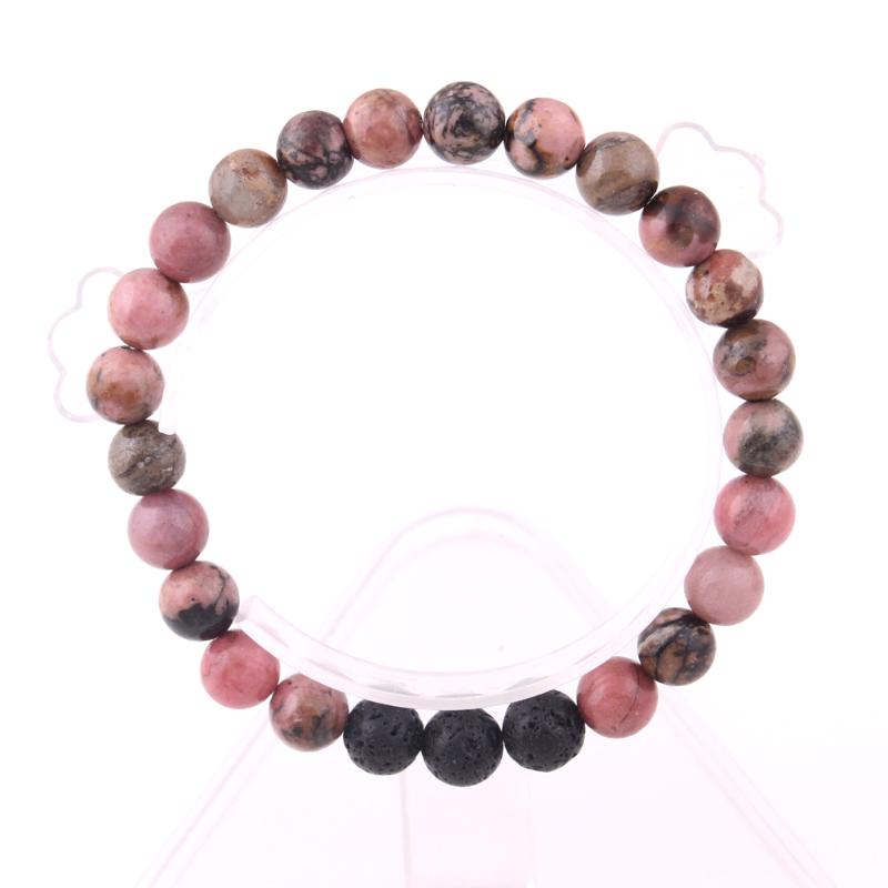 

Natural lava stone energy volcanic stone chakra seven colorful Buddha beads bracelet wholesale