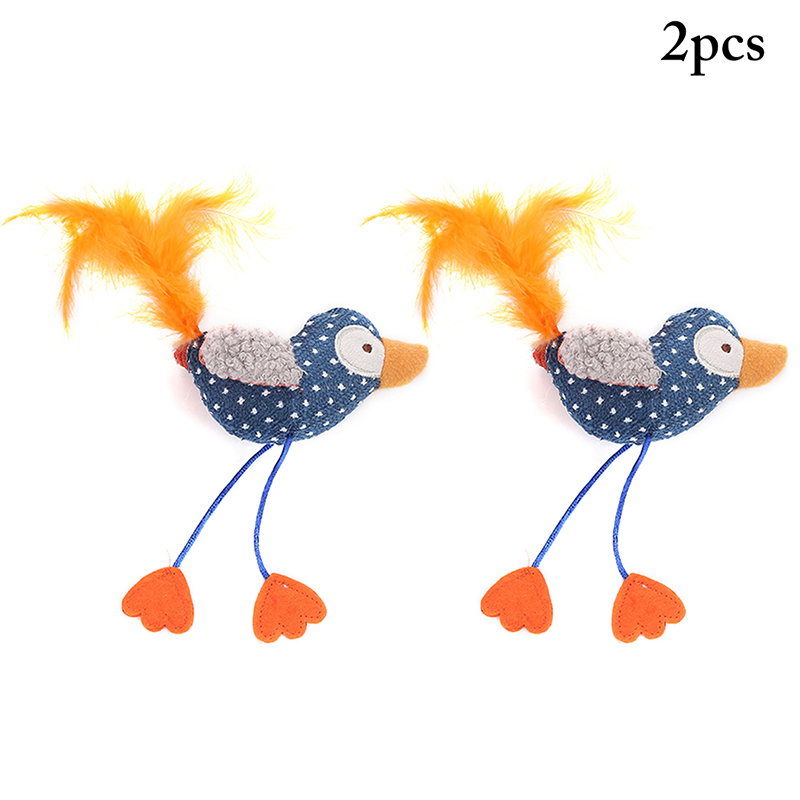 

2ppcs Pet cat toy Frog Cat Toys Cute Interactive Pet Plush Toy Chew Bird for Cats Kitten Supplies