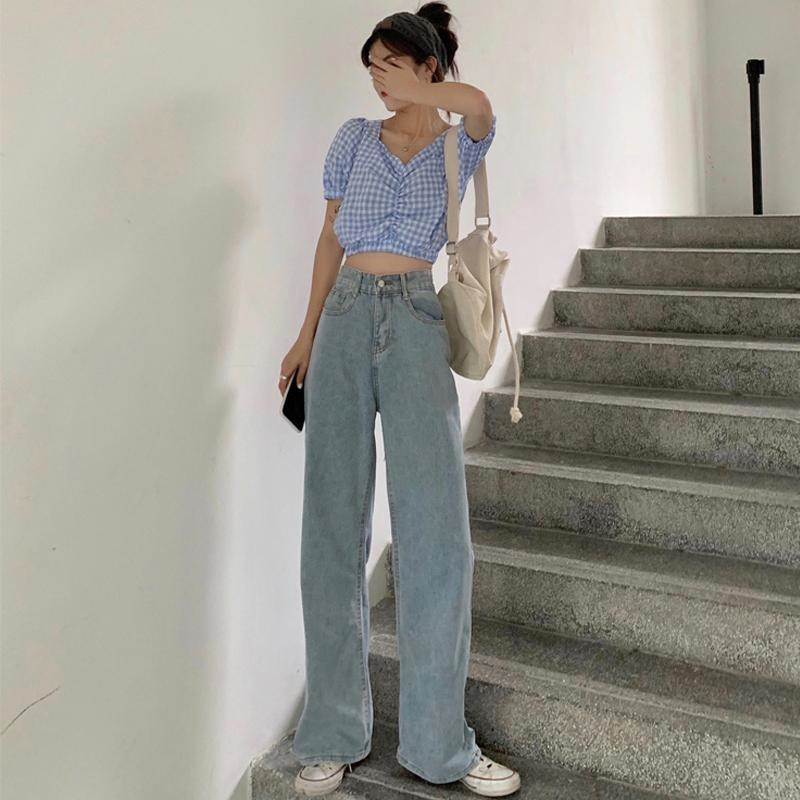 

White Jeans for Women Boyfriend Loose High Waist Straight Mom Jeans Office Ladies Casual Wide Leg Denim pants Female Streetwear