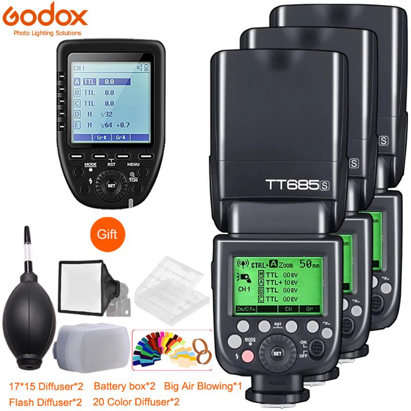 

3x Godox685685C685N685S685F685O 1/8000sL Flash Speedlite + Xpro Trigger for Fuji