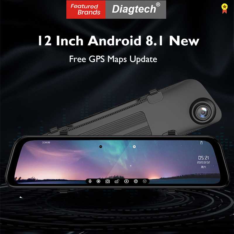 

12 Inch 4G Car Rearview Mirror Android 8.1 FHD Car Dvr Mirror WiFi GPS Navigation Dash Camera ADAS Dashcam Auto Registrar
