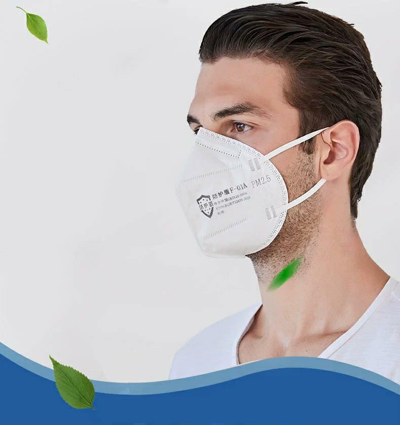 

Factory direct kn95 disposable mask five layer disposable mask with double layer melt blown cloth dust proof, pollen proof and haze proof br