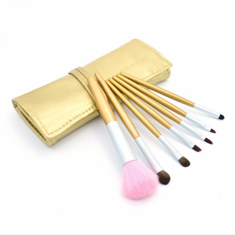 

7 Pcs/set Multifunctional Horse Hair Brush Set Concealer Blending Brush Professional Powder Foundation Nose shadow Cleaner