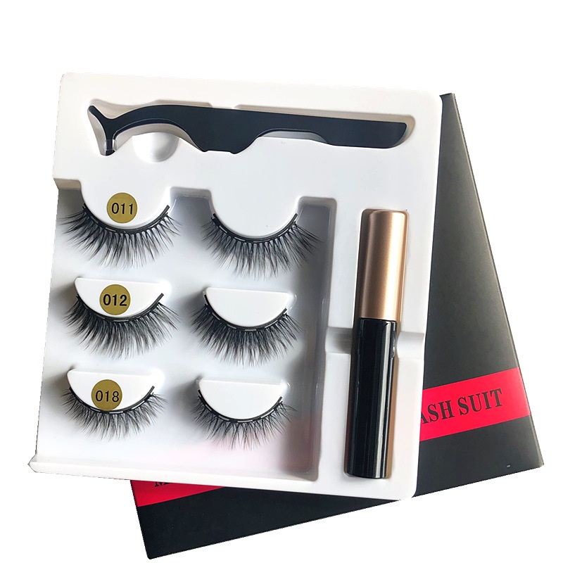 

Free Shipping ePacket 5 Magnet Eyelash Magnetic Liquid Eyeliner& Magnetic False Eyelashes & Tweezer Set Waterproof Long Lasting Eyelash