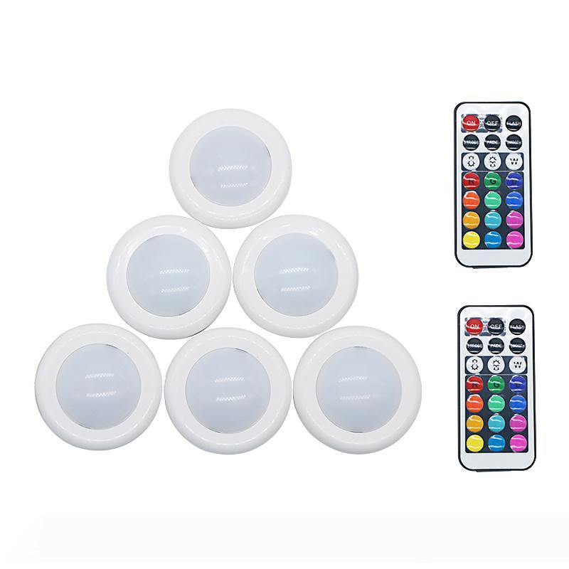 

edison2011 new 2019 cabinet lighting 6 led colorful night light multi-color with remote control bar atmosphere pat light