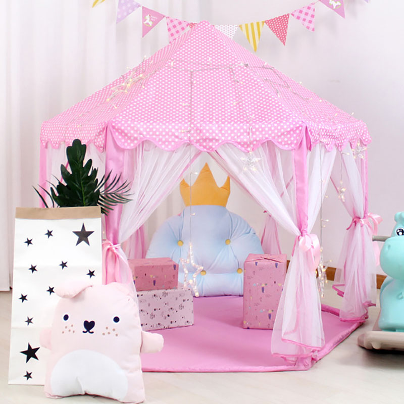 

Baby Play Tent Foldable Princess Castle Children Play House Soft Mesh Photography Props Bedroom Decoration High Quality Fabric