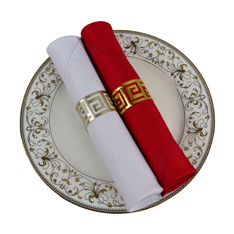 

Table Napkin Red/White 48*48cm Square Polyester For Party Decoration El Restaurant Folding Cloth Serviette 6pcs/lot