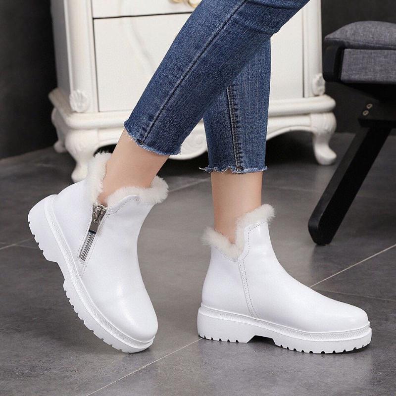 

2020 Fashion New Snow Boots Atmosphere Simple Elegant Ladies Short Boots All-mhatc Celebrity Style Non-slip Flat Shoes, As pic
