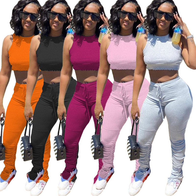 

Summer Women Tracksuit Shorts Outfits 2 Piece Set Sleeveless Sportswear Slim Shirt Pant Sport Suits Women Clothing 8808-1, Gray