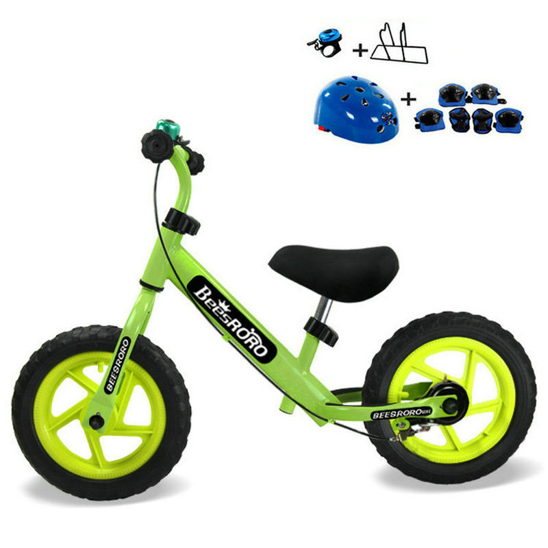 

High Quality 12" Baby Balance Bike With Hand Brake, Steel Frame and EVA Solid Wheel, No Pedal Bike with Protective Gear Gift