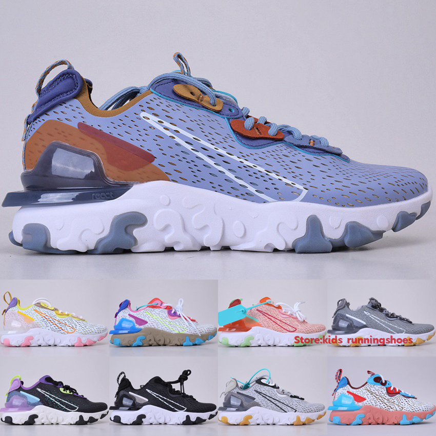 

Top React Vision Running Shoes Light Blue Saffron Photon Dust Lemon Vast Grey Multi-Color Outdoor Big Babys Men Women Sneakers Size 5.5-11, Black white