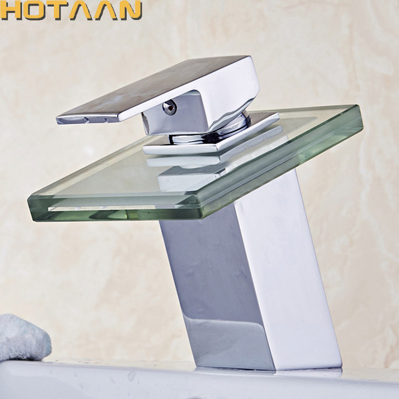 

Free shipping Copper Chrome Waterfall Bathroom Faucet Bathroom Basin Hot and Cold Mixer Brass Lavatory Tap torneira YT-5008