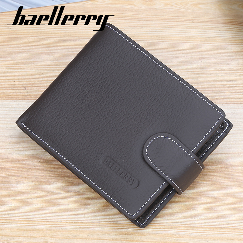

Wholesale Baellerry Small Men Wallets Holders Zipper Famous Leather Men Wallet Coin Pocket 50PCS/lot, Beige