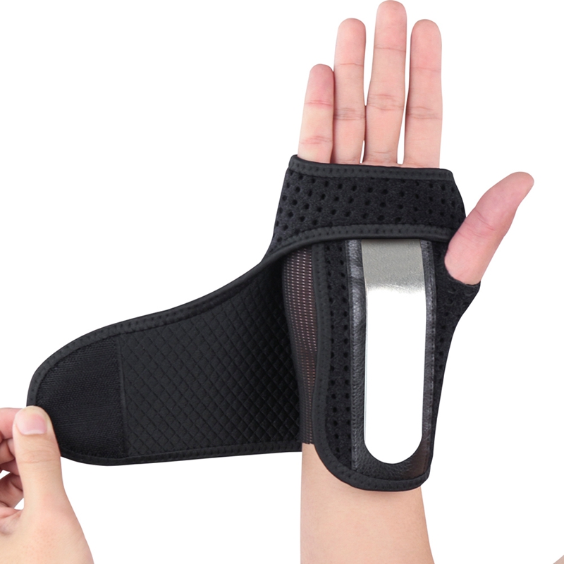

Women Man 1 Pcs Solid Black Useful Splint Sprains Arthritis Band Belt Carpal Tunnel Hand Wrist Support Brace, Bl