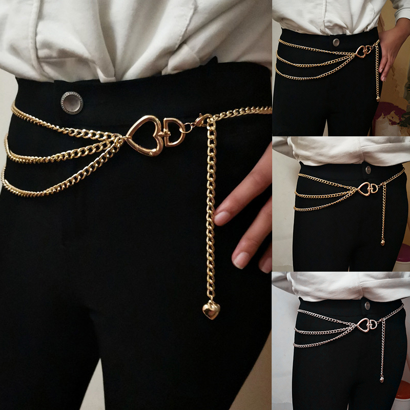 

Fashion Retro Chain Belts For Women Waistbands Girdle Pants Chain Multilayer Long Tassel Party Jewelry Dress Waist Belts, Silver