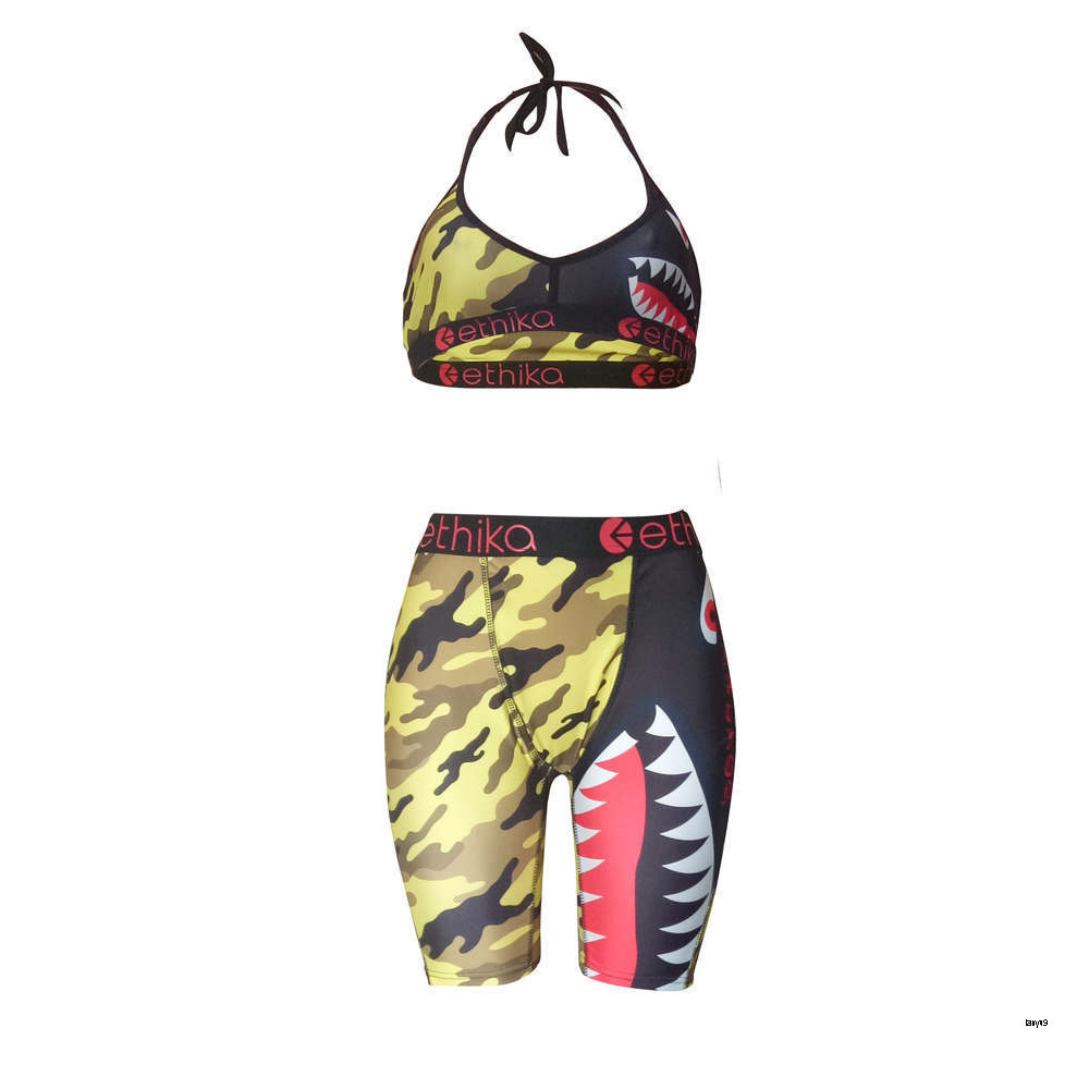 women 2 piece ethika set women 2 piece ethika set ethika boxers Mid Waist Ladies Bikinis Womens Bathing Suits new Bra + Shorts 6NE FW76-image-576472907