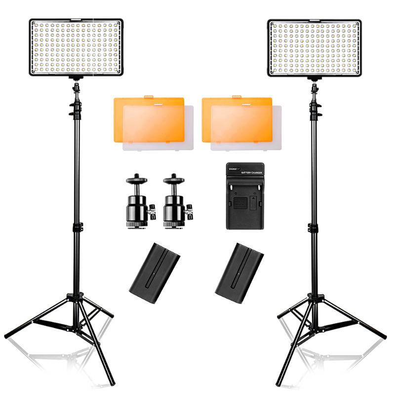 

Travor 2 in 1 Led Video Light 3200/5500K Camera Light Kit for DSLR Camera and Camcorder with carry case