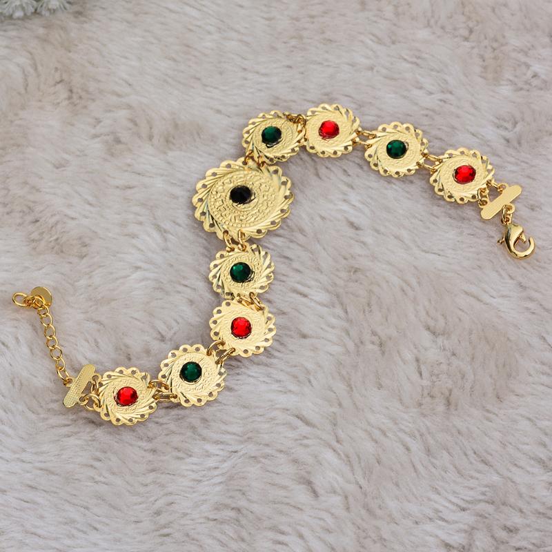

Gold Color Money Coin Bracelet Islamic Muslim Arab Coins Bracelet Women Men Stone Middle Eastern Jewelry African Wedding Gifts