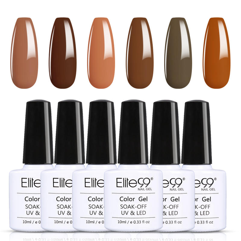 

Elite99 6pcs/lot Caramel Series Nail Kit 10ml Gel Nail Polish Set Hybrid Nails Manicure Set For Art Vernis Semi Permanent