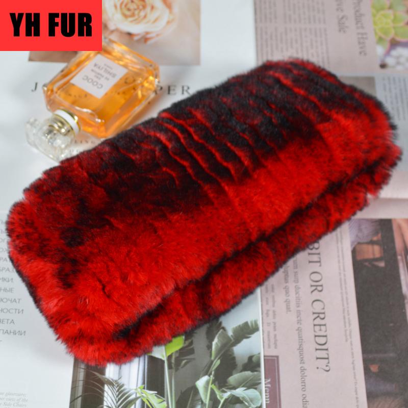 

2020 Winter Women Real Rex Rabbir Fur Scarf Warm Good Elastic Real Rex Fur Headbands Natural Ring Scarves