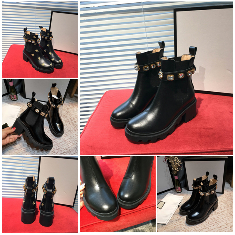 

Women designer Multi Style boots Martin Desert Boot Flamingo Love Arrow leather medals rough non-slip winter shoes size 36 to 41, Box