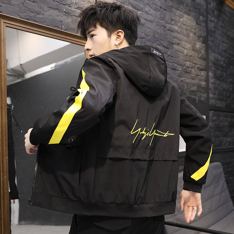 

2020 New Harajuku Streetwear Jacket Men Casual Loose Patchwork Print Windbreaker Jacket Male Autumn Winter Fashion Hip Hop Coat, Gray