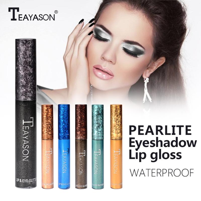 

Metallic Glitter Glow Eyeshadow Comestics Lip Gloss lasting Liquid Eye Shadow Diamond Lip Gloss Liquid Eye Shadow, As shown