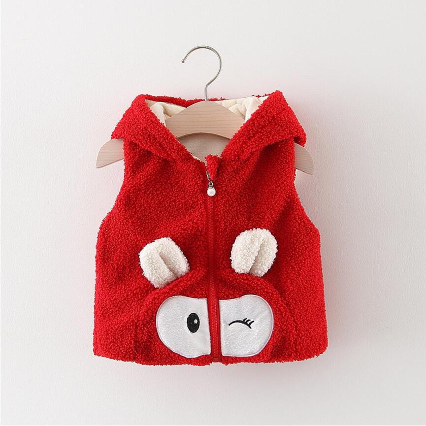 

Autumn Winter Casual Thickening cartoon Vest Sleeveless Tops Girl Coat Teenage Girls Vest Jacket For Children Cotton Liner, Pink
