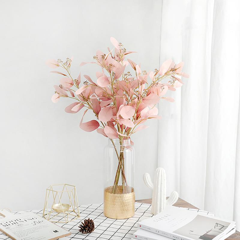 

Artificial Flowers Real Touch Fake Eucalyptus Leaves Wedding Decoration Floral Home Office Desk Supply Party Garden Decor, A1