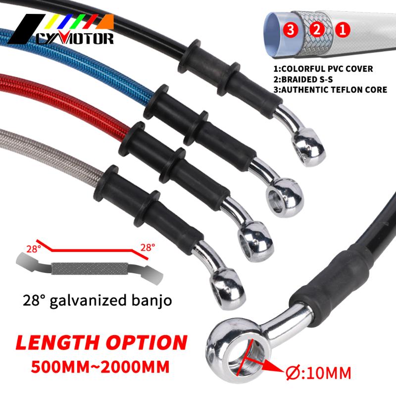 

Motorcycle 28° Banjo 1600MM 1700MM 1800MM 1900MM 2000MM Braided Hydraulic Reinforced Brake Clutch Oil Hose Line Pipe Dirt Bike