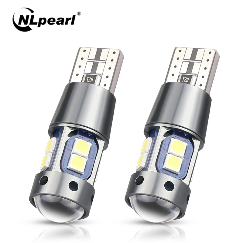 

NLpearl 2x Signal Lamp W5W LED Bulb 12V 10SMD 3030Chips T10 W5W Led Canbus 168 194 Car Interior Light Wedge Parking Light, As pic