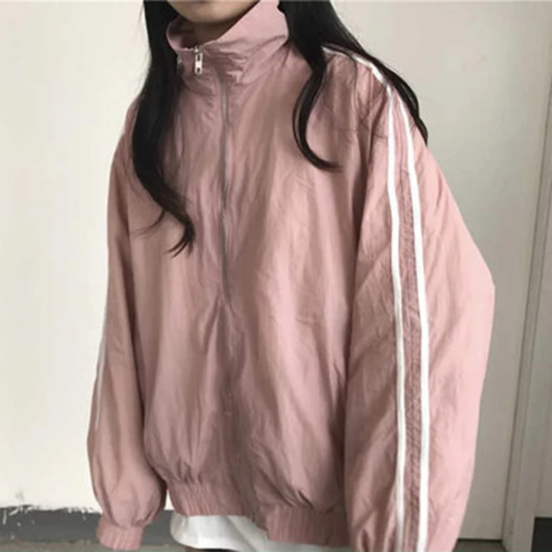 

NEW Jackets Women Hip Hop Loose Couple Clothes Zipper Harajuku Pockets Ulzzang Korean Style Womens Windproof Womens Jacket, Clear
