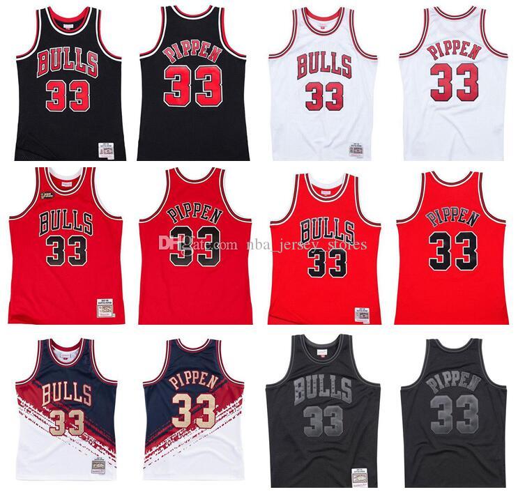 

Men's Chicago 33 Scottie Pippen Mitchell & Black Red 1997-98 Classics Authentic Jersey, Wine red