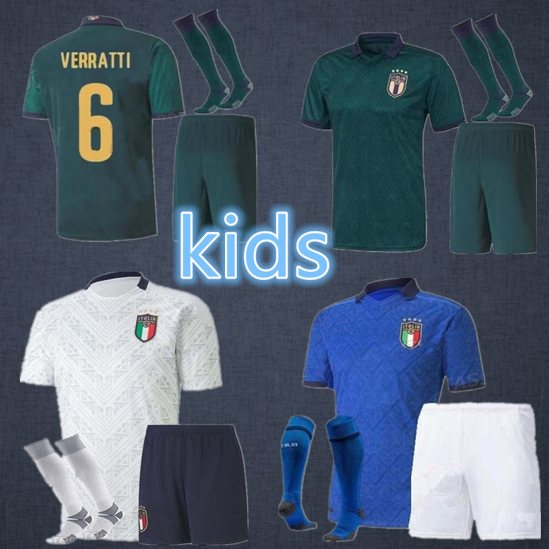 

2020 italy Soccer Jerseys CHIELLINI CANDREVA 20/21 Italy ROMAGNOLI 3rd Football uniform Home Soccer Shirt kids kit Away INSIGNE